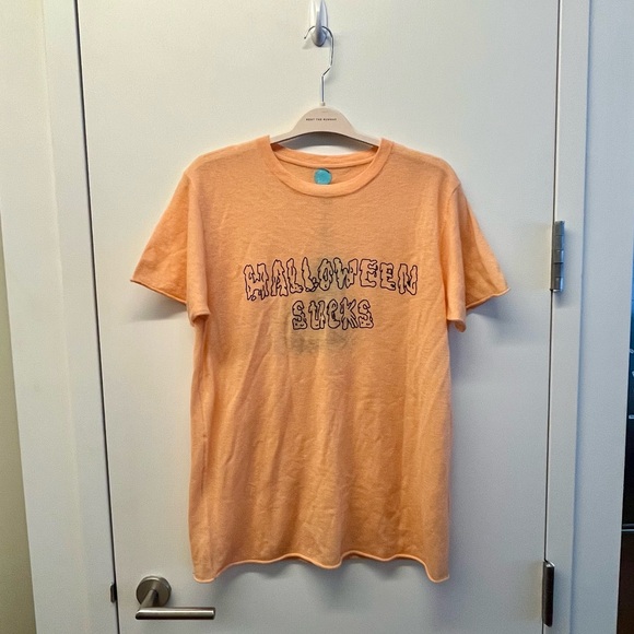Adrian Cashmere Halloween Sucks Short Sleeve Sweater - Picture 1 of 7